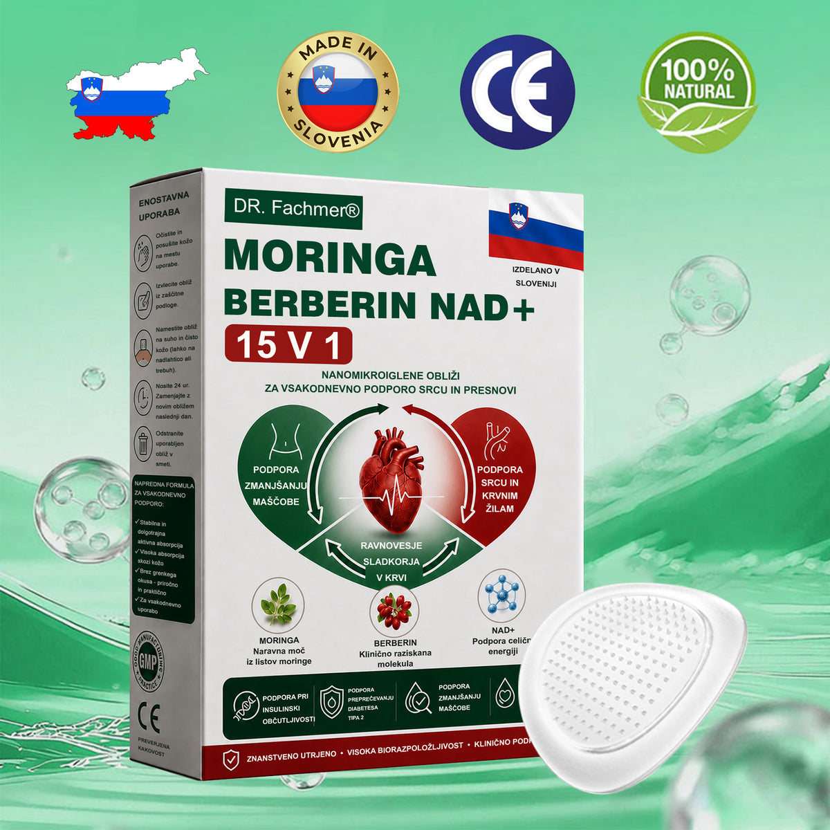 DR.Fachmer®🏆 Moringa Berberine NAD+ 15-v-1 obliž z nano-mikroiglami | Nova generacija nege telesa z napredno nano formulo