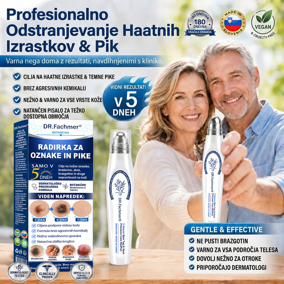 🌿DR.Fachmer®👩‍⚕️ Rezultati so vidni že v 7 dneh! Valjček za odstranjevanje bradavic in drugih kožnih težav | Neboleče in minimalno razmaže. 🌿