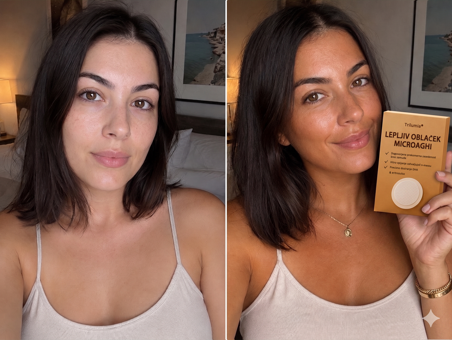 🌞⭐Do 85% POPUSTA na SunFree samoporjavitvene obliže Trilumia® 🤎 Zlata porjavelost brez UV-žarkov 🌟 Naraven sijaj do 14 dni