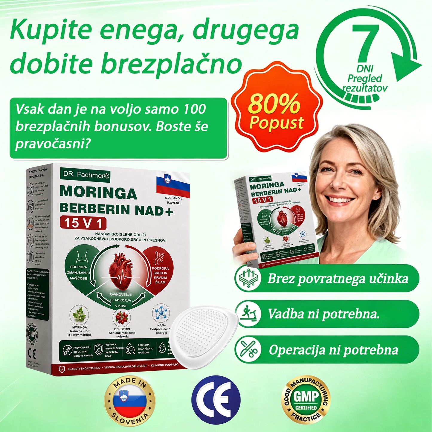 🌿DR.Fachmer® Moringa Berberine NAD+ 15-v-1 obliž z nano-mikroiglami | Nova generacija nege telesa z napredno nano formulo 🌿
