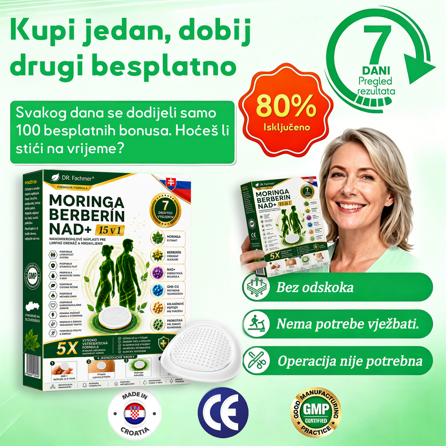 👍DR.Fachmer® Moringa Berberine NAD+ 15-v-1 obliž z nano-mikroiglami | Nova generacija nege telesa z napredno nano formulo👍