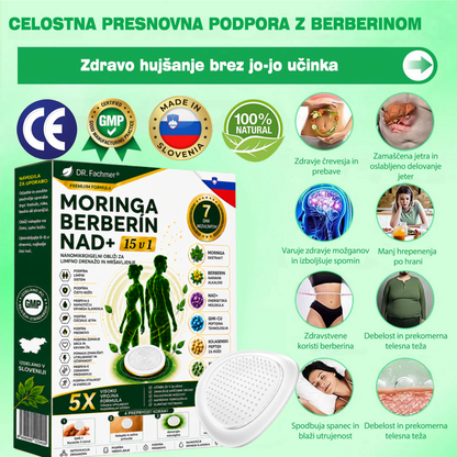 💎DR.Fachmer® Moringa Berberine NAD+ 15-v-1 obliž z nano-mikroiglami | Nova generacija nege telesa z napredno nano formulo