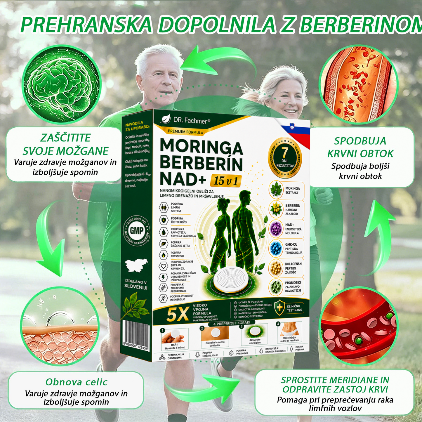 💎DR.Fachmer® Moringa Berberine NAD+ 15-v-1 obliž z nano-mikroiglami | Nova generacija nege telesa z napredno nano formulo