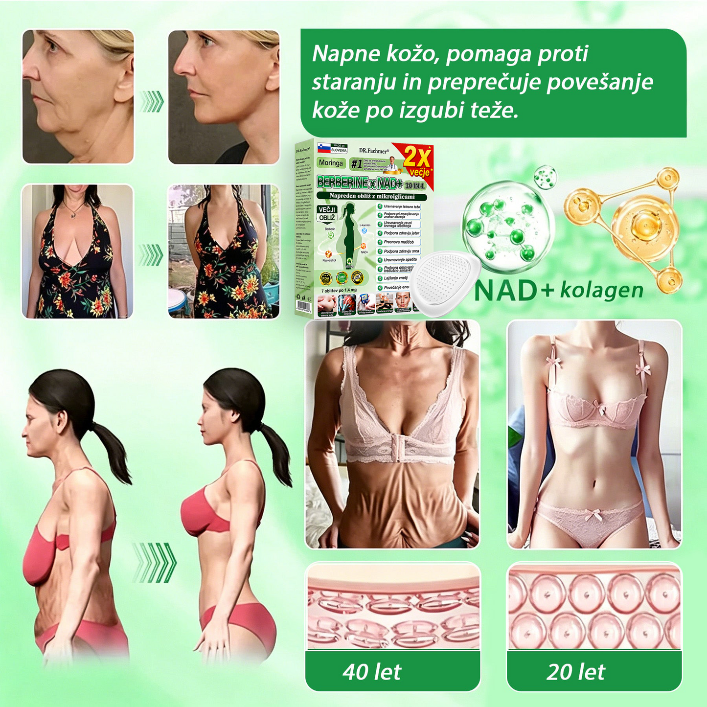 💥DR.Fachmer® Moringa Berberine NAD+ 15-v-1 obliž z nano-mikroiglami | Nova generacija nege telesa z napredno nano formulo 💥