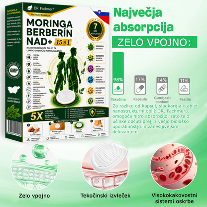 💎DR.Fachmer® Moringa Berberine NAD+ 15-v-1 obliž z nano-mikroiglami | Nova generacija nege telesa z napredno nano formulo