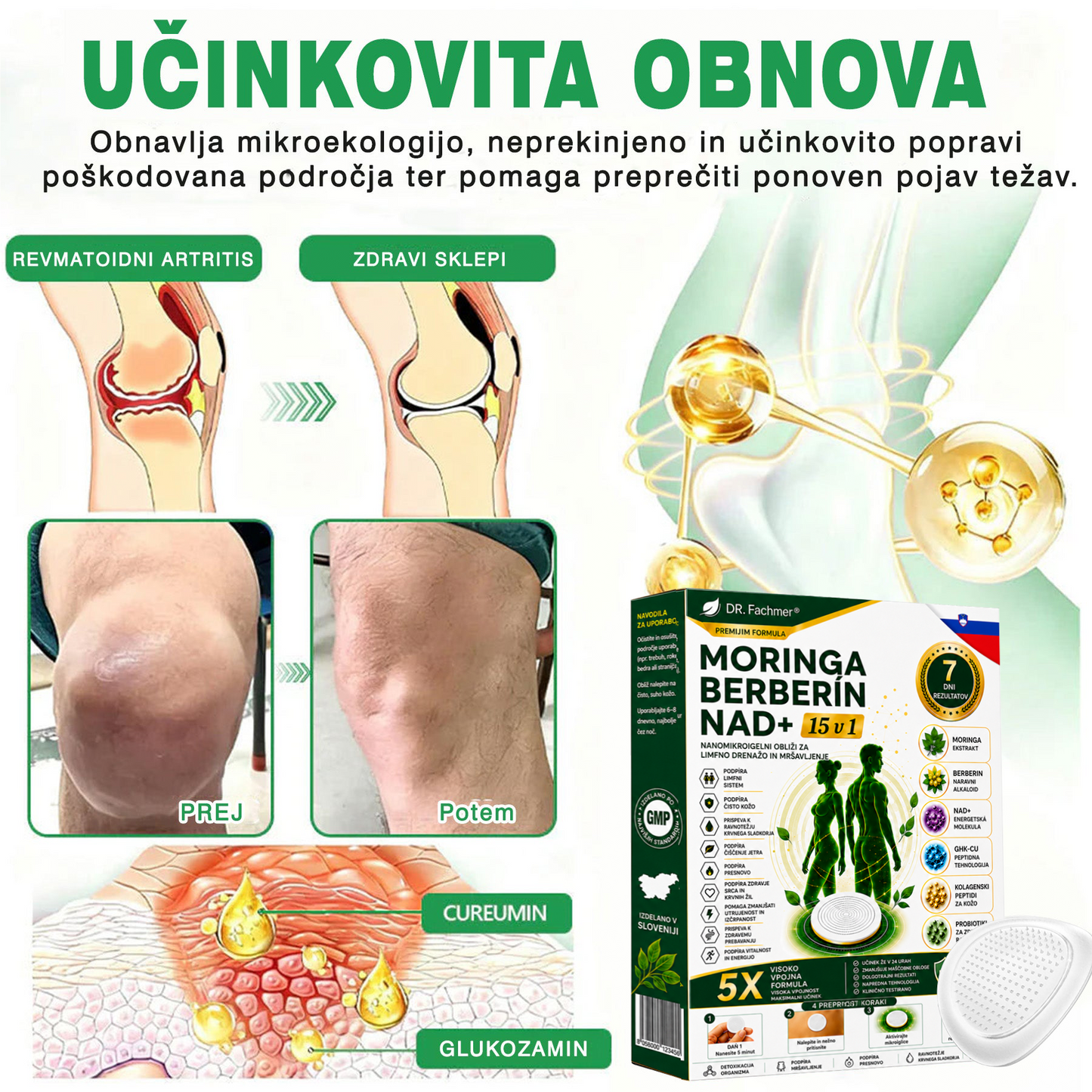 💎DR.Fachmer® Moringa Berberine NAD+ 15-v-1 obliž z nano-mikroiglami | Nova generacija nege telesa z napredno nano formulo