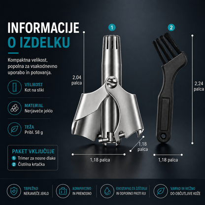 💥 Kupite 1 in prejmite 1 brezplačno 🔥 Ročni prirezovalnik dlačic v nosu – 360° prirezovalnik iz nerjavečega jekla, vodoodporen in brez potrebe po bateriji
