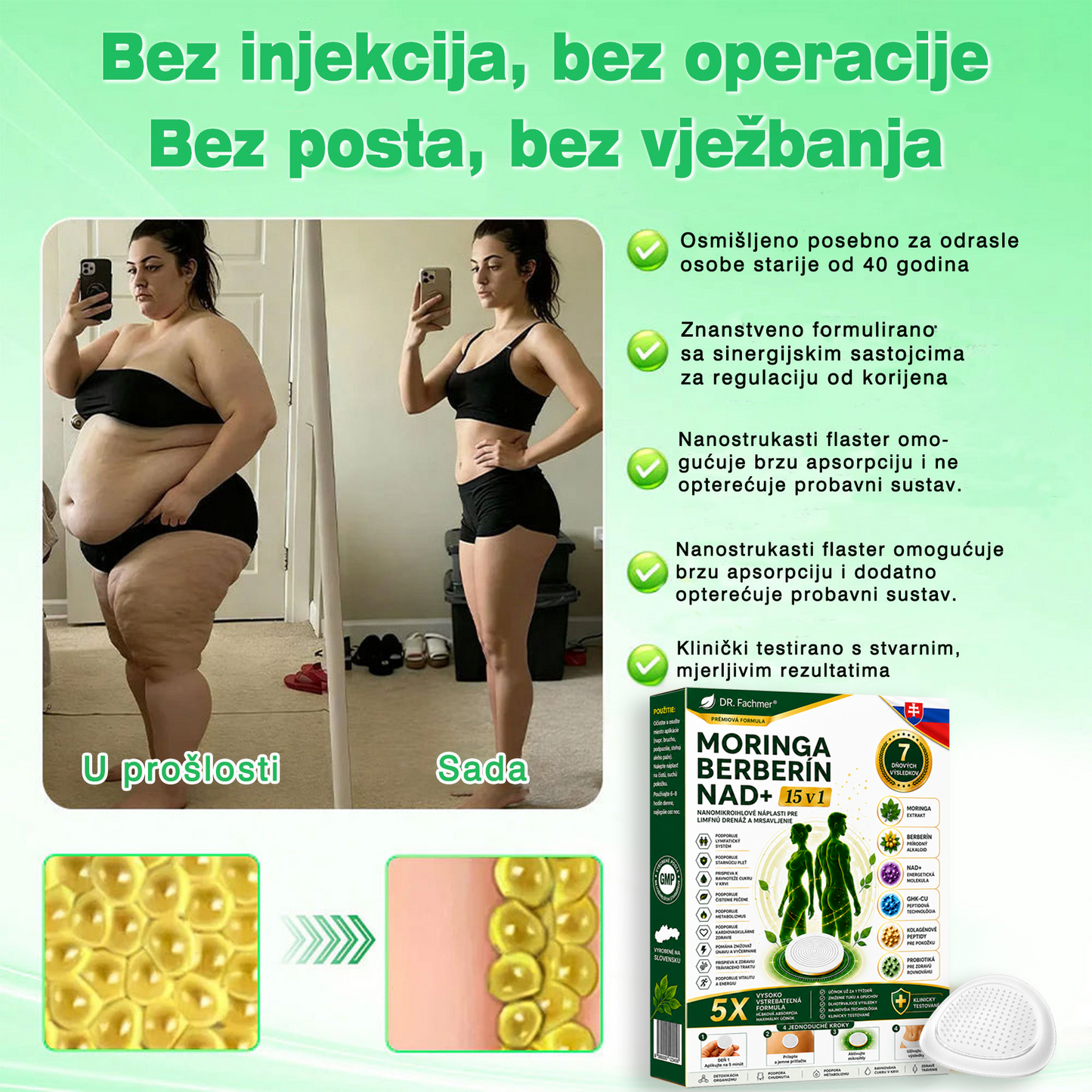 👍DR.Fachmer® Moringa Berberine NAD+ 15-v-1 obliž z nano-mikroiglami | Nova generacija nege telesa z napredno nano formulo👍