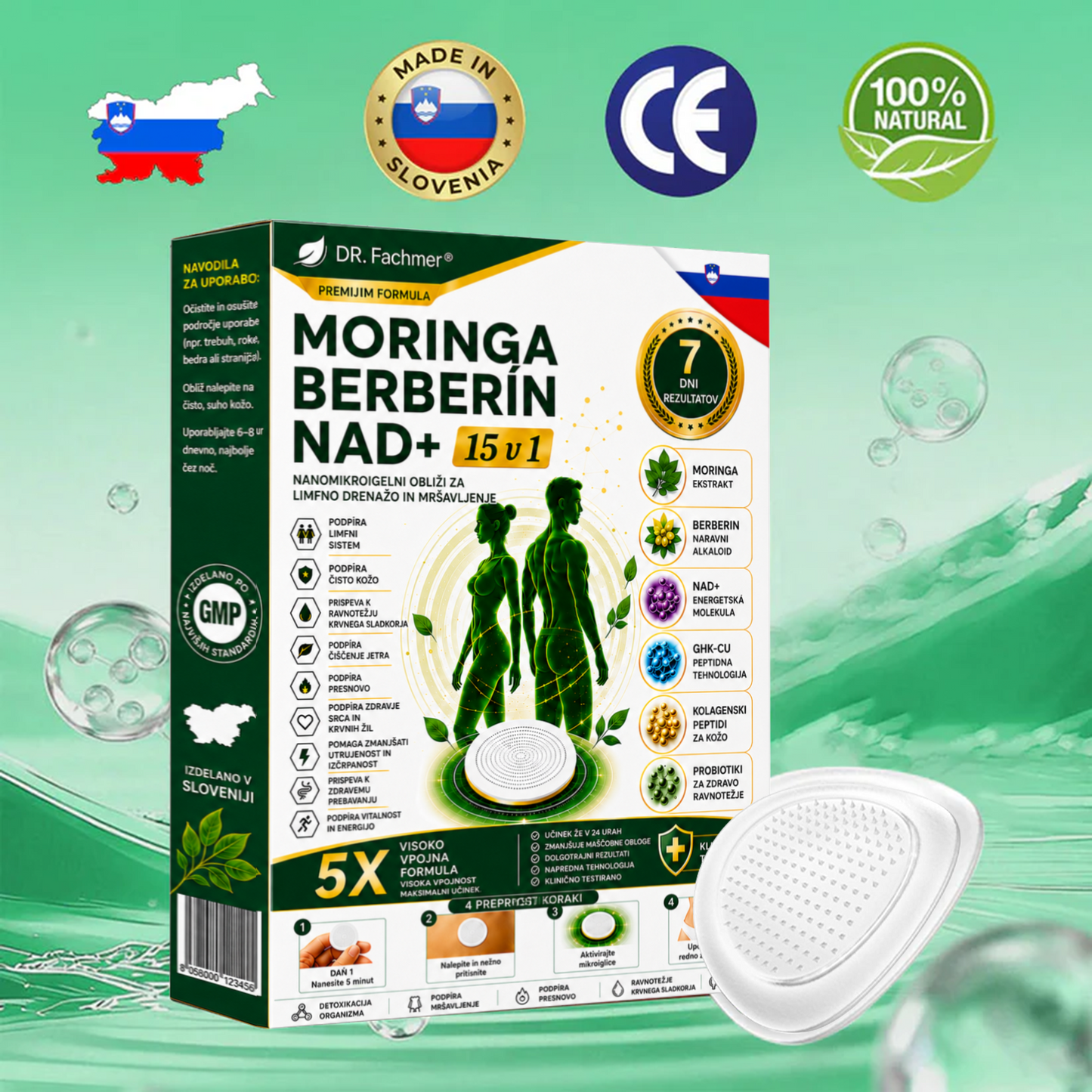 💎DR.Fachmer® Moringa Berberine NAD+ 15-v-1 obliž z nano-mikroiglami | Nova generacija nege telesa z napredno nano formulo