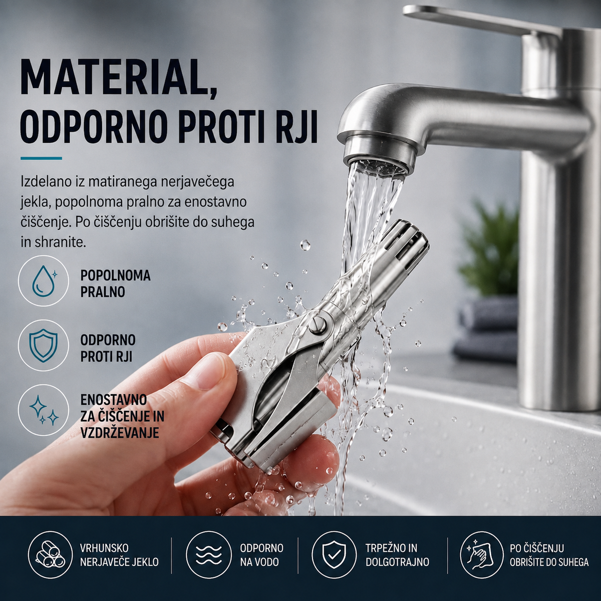 💥 Kupite 1 in prejmite 1 brezplačno 🔥 Ročni prirezovalnik dlačic v nosu – 360° prirezovalnik iz nerjavečega jekla, vodoodporen in brez potrebe po bateriji