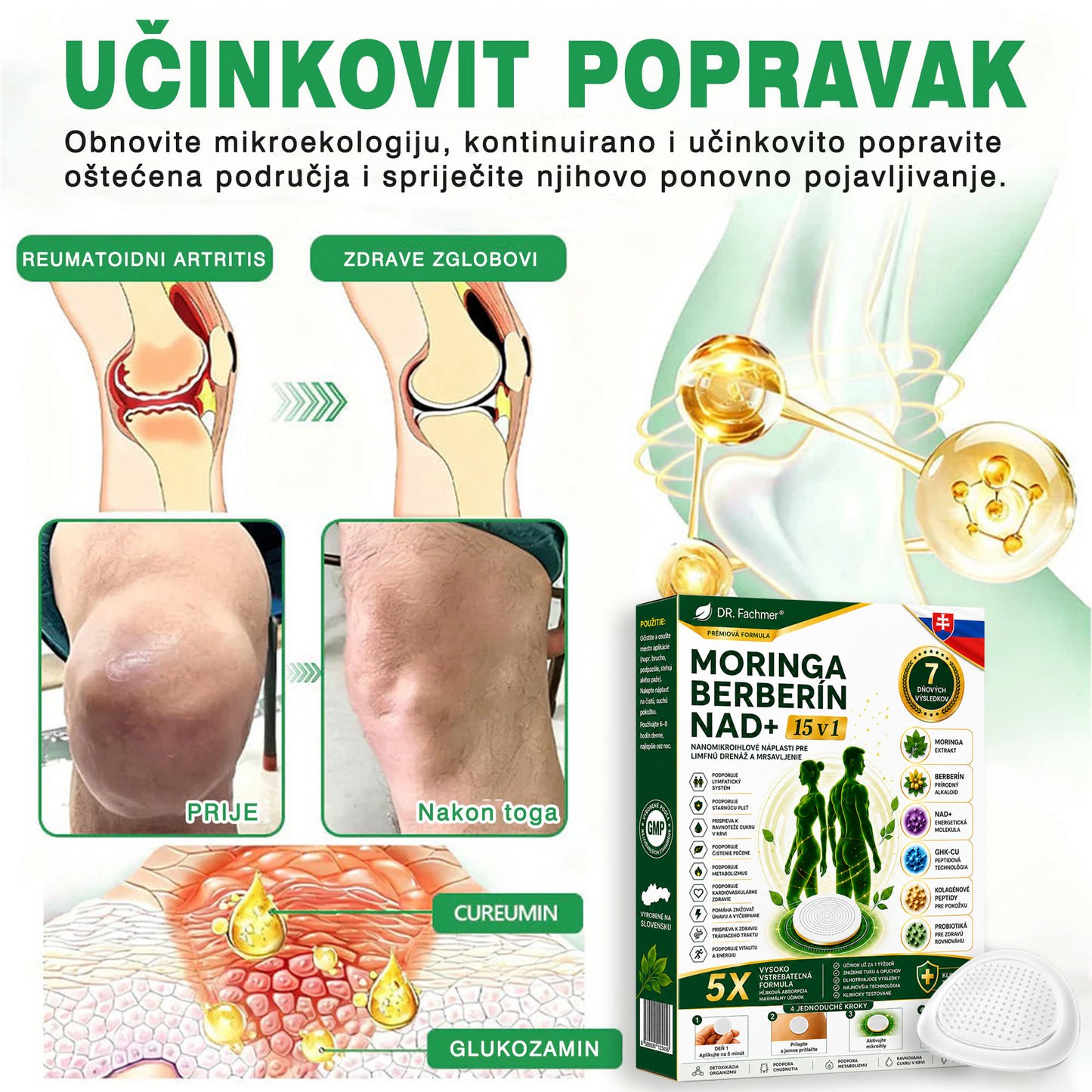 👍DR.Fachmer® Moringa Berberine NAD+ 15-v-1 obliž z nano-mikroiglami | Nova generacija nege telesa z napredno nano formulo👍