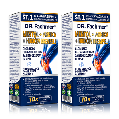💥💥 DR.Fachmer® Mentol · Arnika · Vražji krempelj 10-v-1 roll-on za nego sklepov in mišic | Pri protinu, togosti sklepov, otekanju in bolečinah v mišicah | Hitro se vpije, ni masten