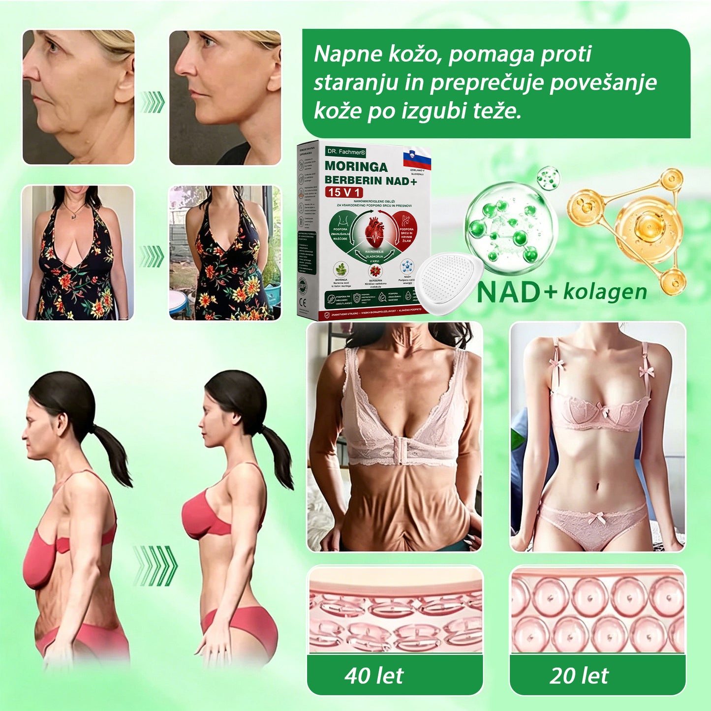 🌿DR.Fachmer® Moringa Berberine NAD+ 15-v-1 obliž z nano-mikroiglami | Nova generacija nege telesa z napredno nano formulo 🌿