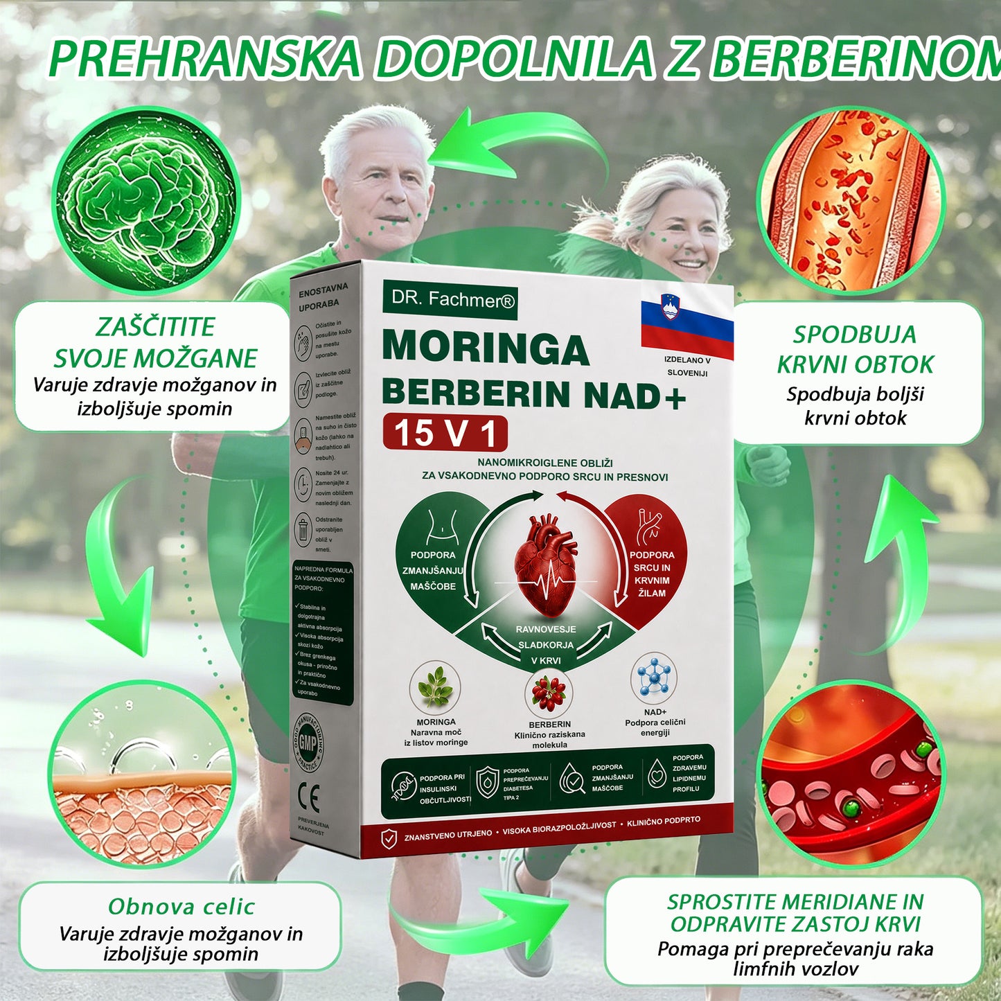 🌿DR.Fachmer® Moringa Berberine NAD+ 15-v-1 obliž z nano-mikroiglami | Nova generacija nege telesa z napredno nano formulo 🌿
