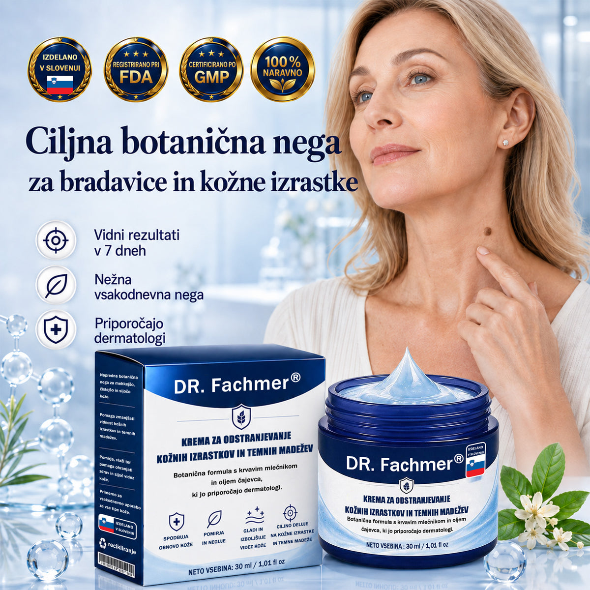 🥇❤️ DR.Fachmer® Napredna Korektivna Krema za Kožne Izrastke, Madeže in Pigmentne Nepravilnosti – 7 Dni Brez Bolečin in Brez Brazgotin – Napredna Nega Kožnih Nepravilnosti