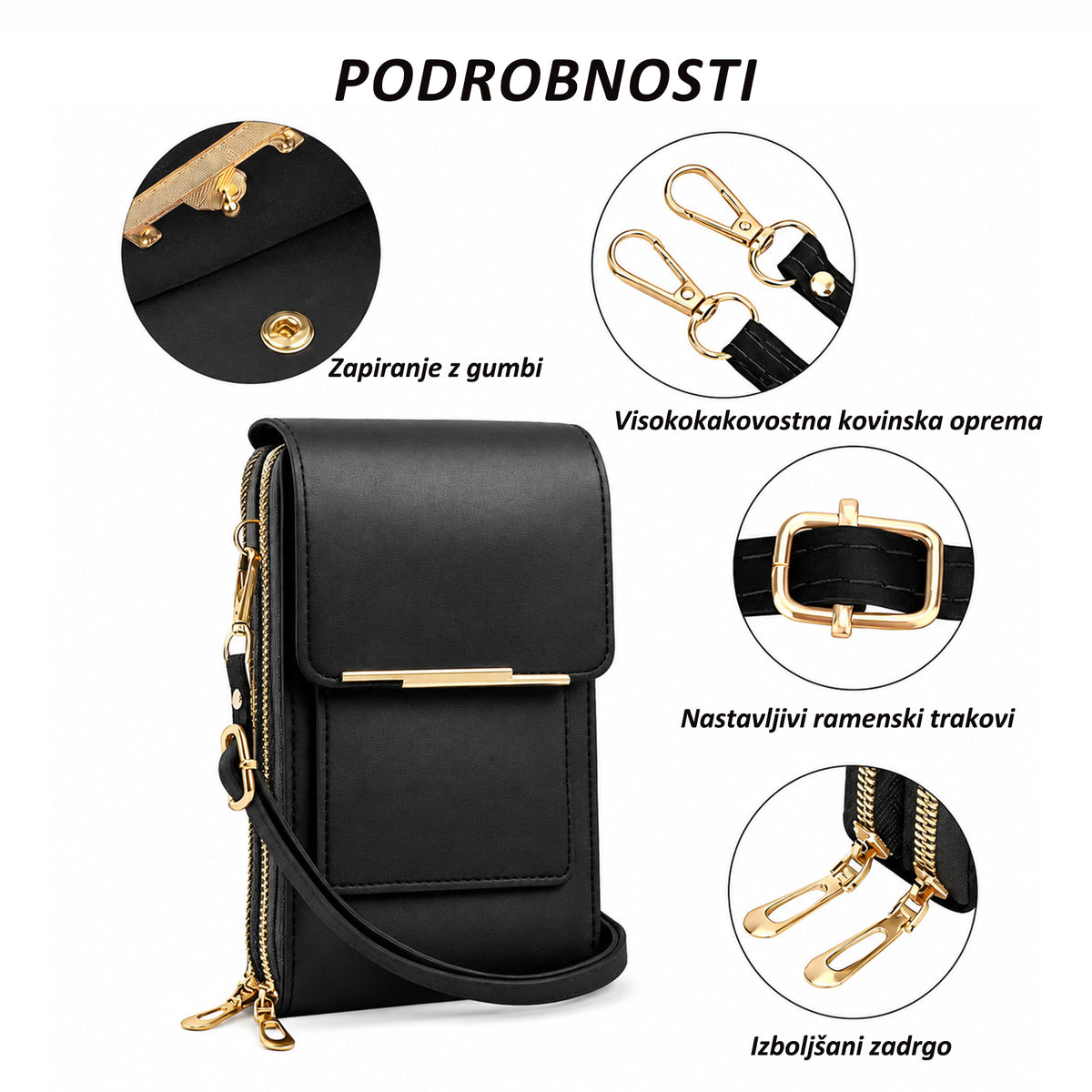 🔥 Zadnje 3 Ure: 50 % POPUST Na Remifa® 2026 Modno Minimalistično Elegantno Žensko Torbico Za Telefon Z Zaslonom Na Dotik