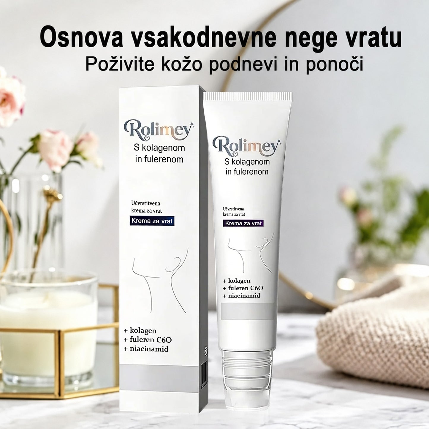 🤍Rolimey® Collagen Fullerene Cream, Rolimey kolagenska krema s kolagenskimi peptidi, nova krema za učvrstitev in lifting 2026 za ohlapno kožo, gube in napenjanje kože, primerna za vse tipe kože