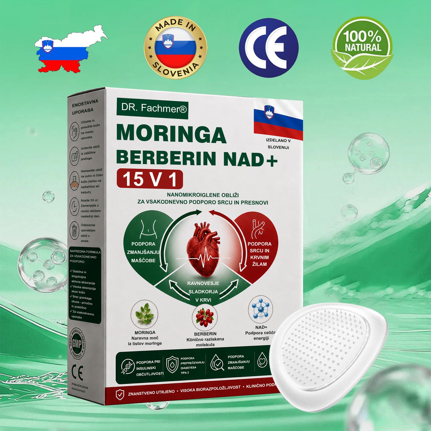 🌿DR.Fachmer® Moringa Berberine NAD+ 15-v-1 obliž z nano-mikroiglami | Nova generacija nege telesa z napredno nano formulo 🌿