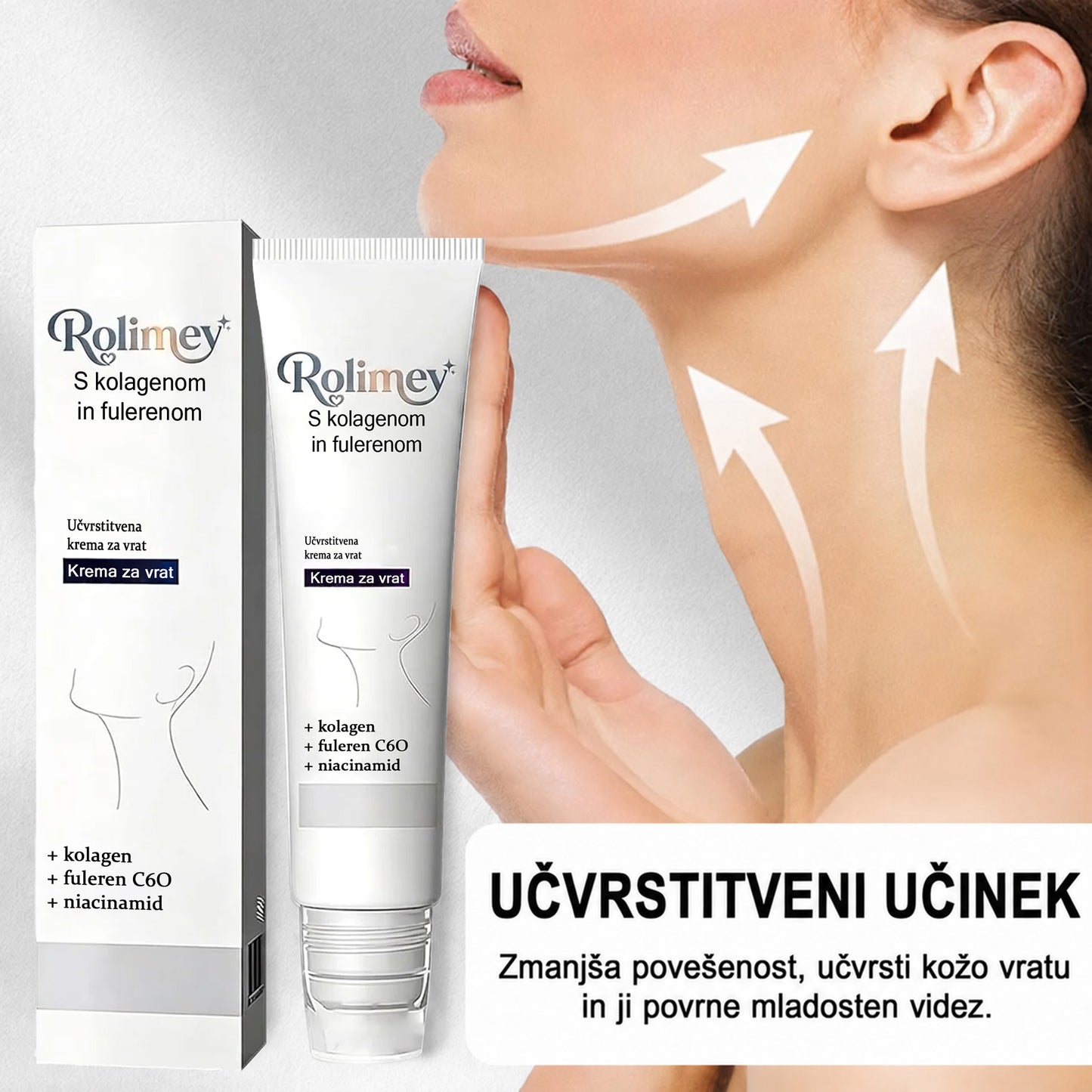 🤍Rolimey® Collagen Fullerene Cream, Rolimey kolagenska krema s kolagenskimi peptidi, nova krema za učvrstitev in lifting 2026 za ohlapno kožo, gube in napenjanje kože, primerna za vse tipe kože